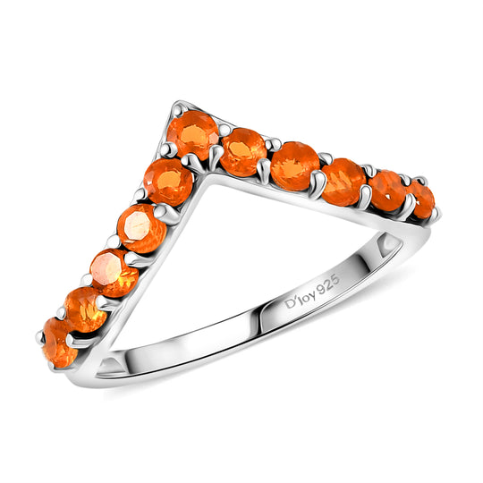D'Joy Feueropal Ring 925 Silber rhodiniert (Größe 17.00) ca. 0,54 ct