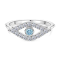 LUXURIANT DIAMOND - Lab Grown Blauer Diamant SI-GH, Lab Grown Weißer Diamant SI-GH Ring 925 Silber rhodiniert (Größe 19.00) ca. 0.50 ct