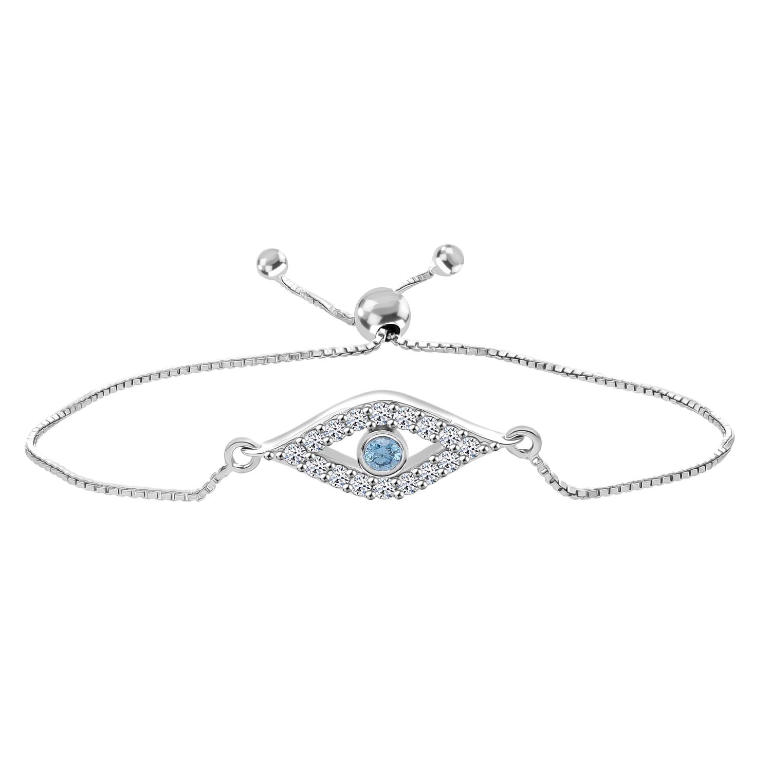 LUXURIANT DIAMOND - Lab Grown Blauer Diamant SI-GH, Lab Grown Weißer Diamant SI-GH Armband Flexibles (ca. 19 cm) 925 Silber rhodiniert ca. 0.50 ct
