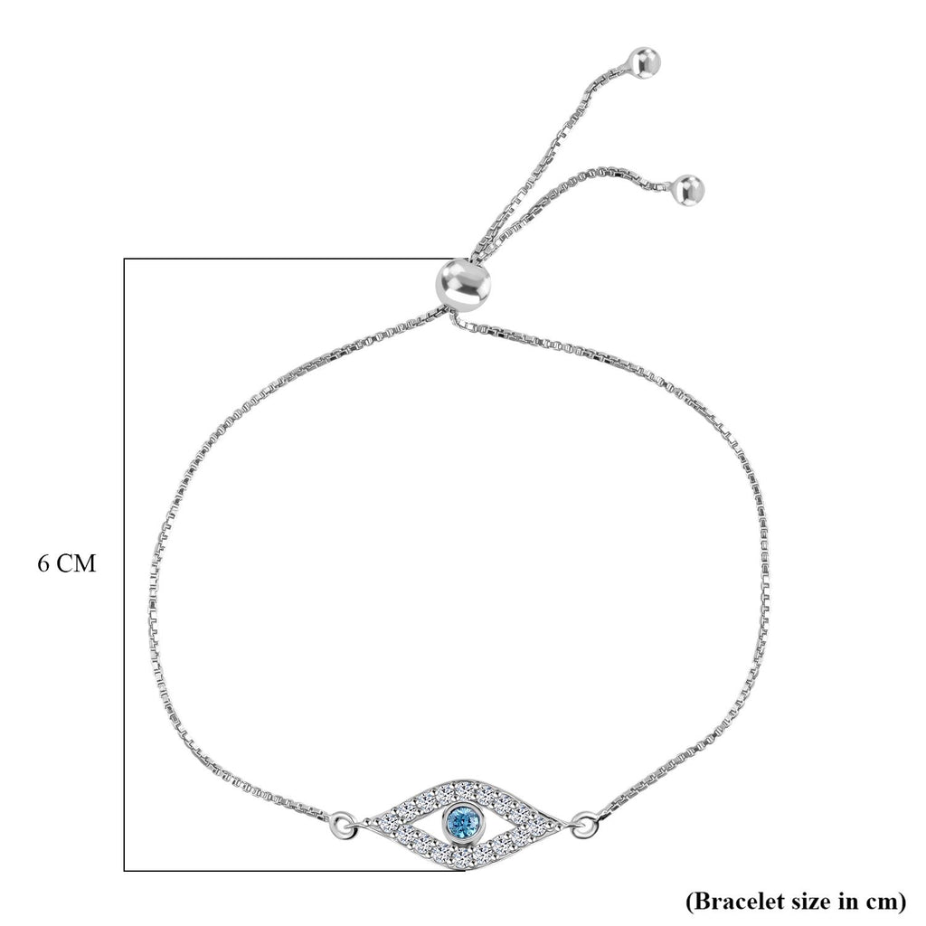 LUXURIANT DIAMOND - Lab Grown Blauer Diamant SI-GH, Lab Grown Weißer Diamant SI-GH Armband Flexibles (ca. 19 cm) 925 Silber rhodiniert ca. 0.50 ct