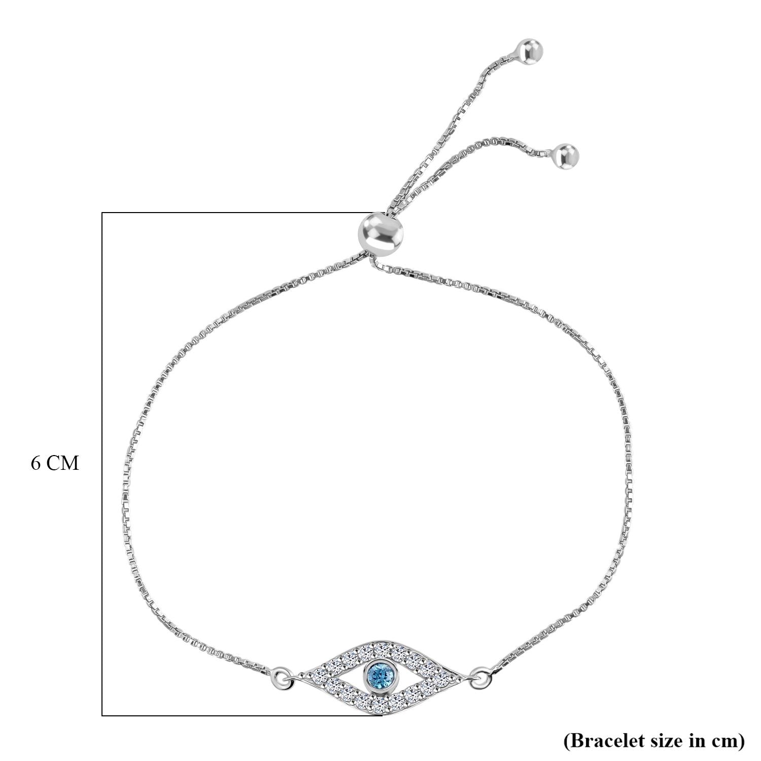 LUXURIANT DIAMOND - Lab Grown Blauer Diamant SI-GH, Lab Grown Weißer Diamant SI-GH Armband Flexibles (ca. 19 cm) 925 Silber rhodiniert ca. 0.50 ct