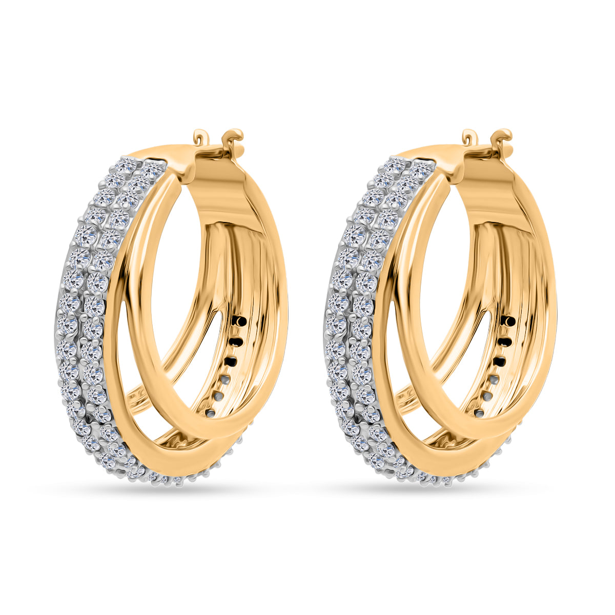 LUXURIANT DIAMOND - Lab Grown Diamant SI-GH SGL zertifiziert Ohrringe 925 Silber 750 Gelbgold Vermeil ca. 1,00 ct