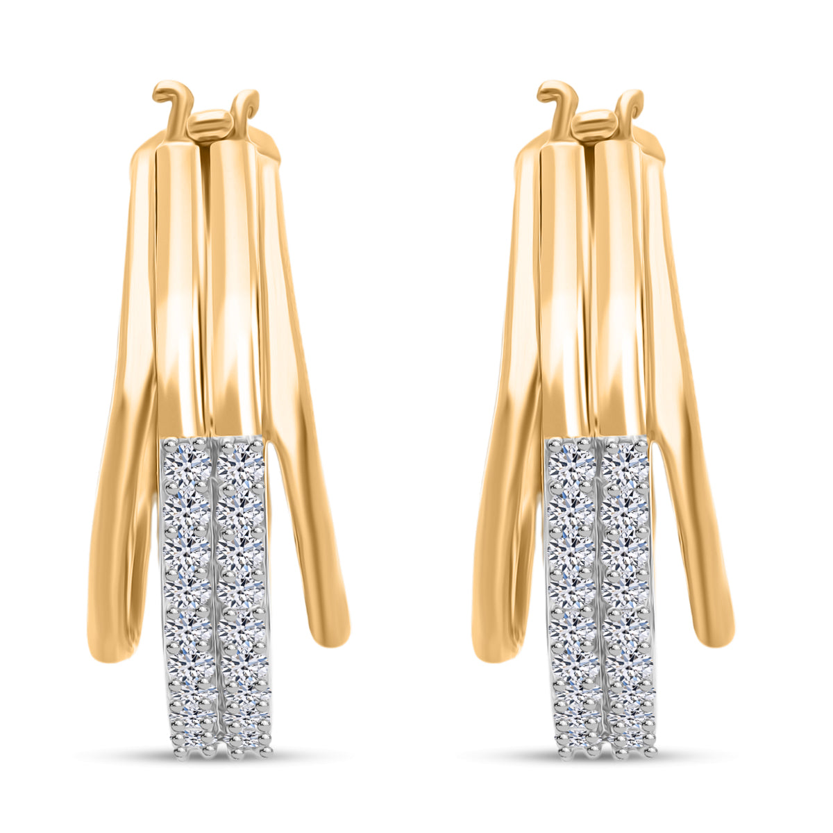 LUXURIANT DIAMOND - Lab Grown Diamant SI-GH SGL zertifiziert Ohrringe 925 Silber 750 Gelbgold Vermeil ca. 1,00 ct