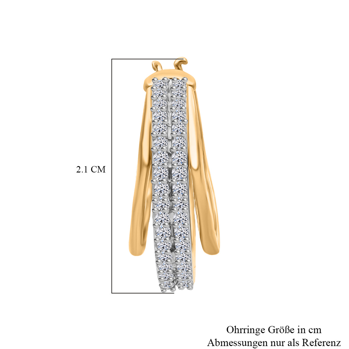 LUXURIANT DIAMOND - Lab Grown Diamant SI-GH SGL zertifiziert Ohrringe 925 Silber 750 Gelbgold Vermeil ca. 1,00 ct