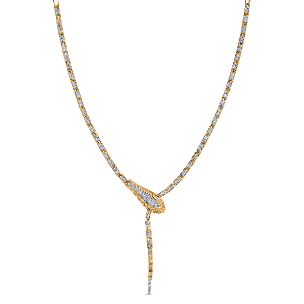 LUXURIANT DIAMOND - Lab Grown Diamant SI-GH SGL zertifiziert Halskette ca. 45 cm 925 Silber 750 Gelbgold Vermeil ca. 2.00 ct