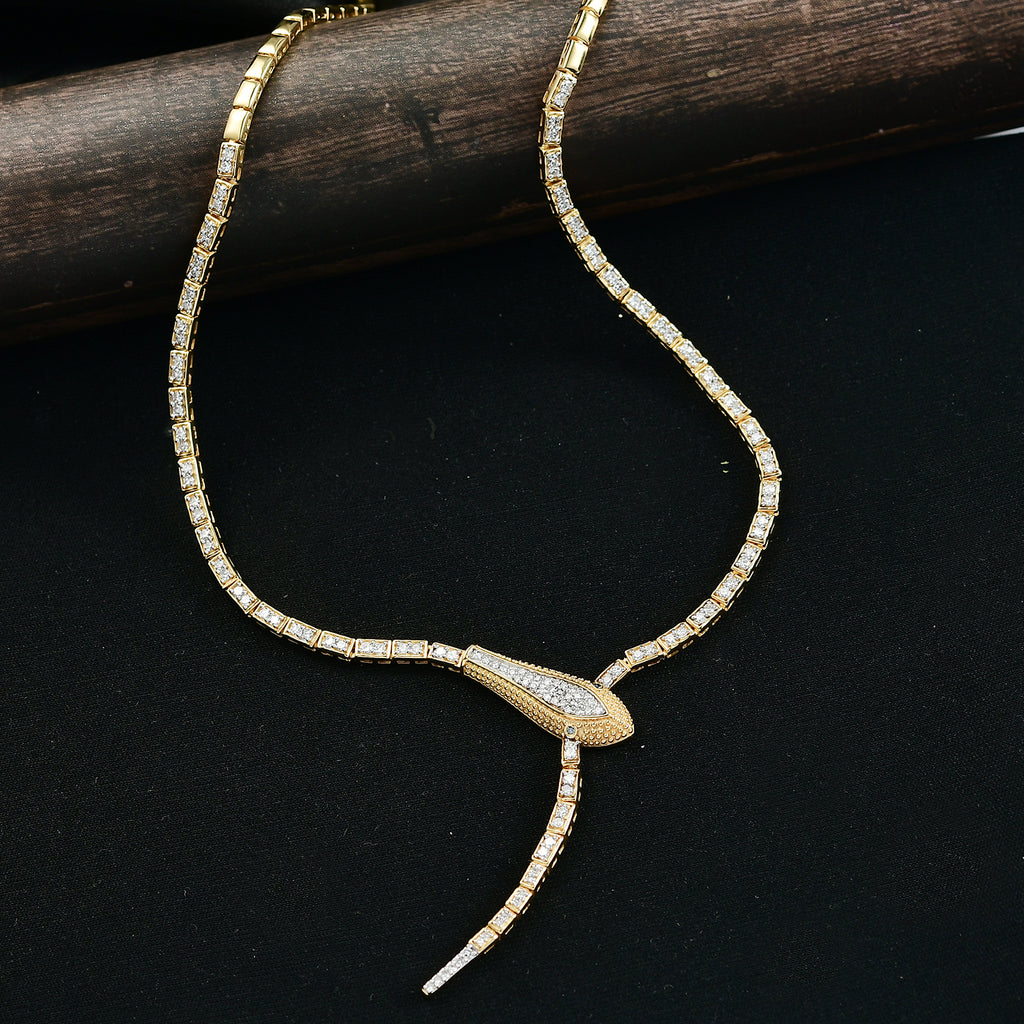 LUXURIANT DIAMOND - Lab Grown Diamant SI-GH SGL zertifiziert Halskette ca. 45 cm 925 Silber 750 Gelbgold Vermeil ca. 2.00 ct