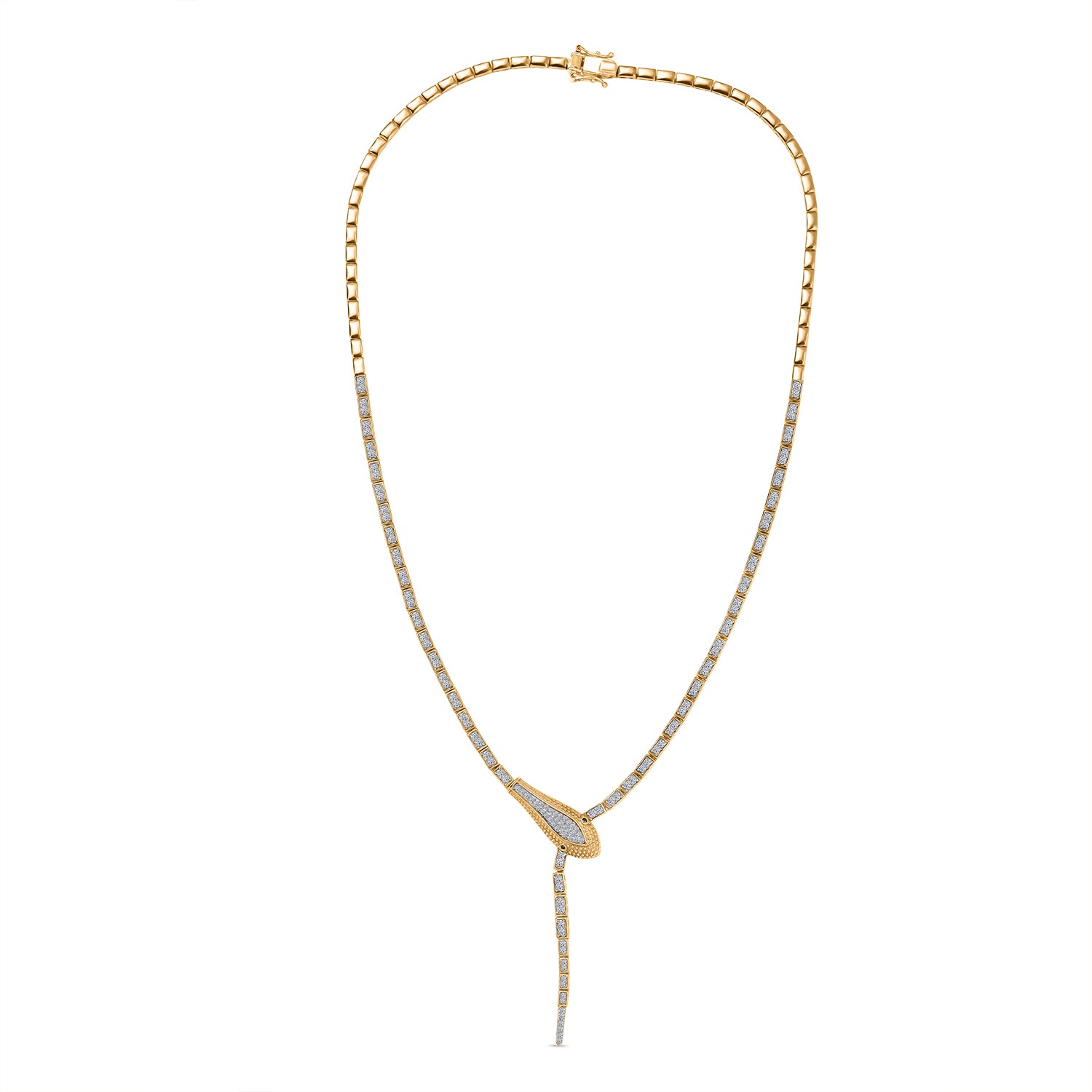 LUXURIANT DIAMOND - Lab Grown Diamant SI-GH SGL zertifiziert Halskette ca. 45 cm 925 Silber 750 Gelbgold Vermeil ca. 2.00 ct