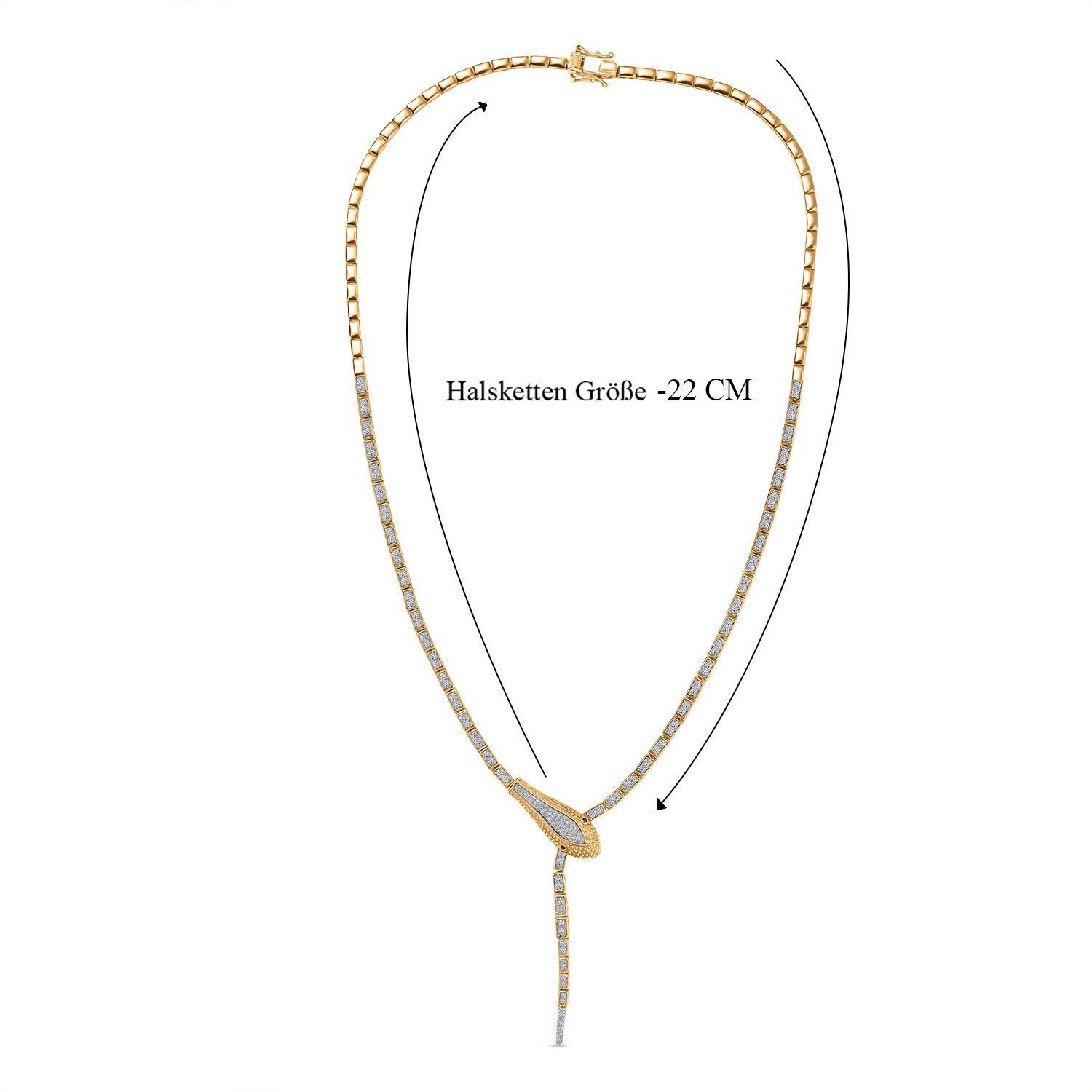 LUXURIANT DIAMOND - Lab Grown Diamant SI-GH SGL zertifiziert Halskette ca. 45 cm 925 Silber 750 Gelbgold Vermeil ca. 2.00 ct