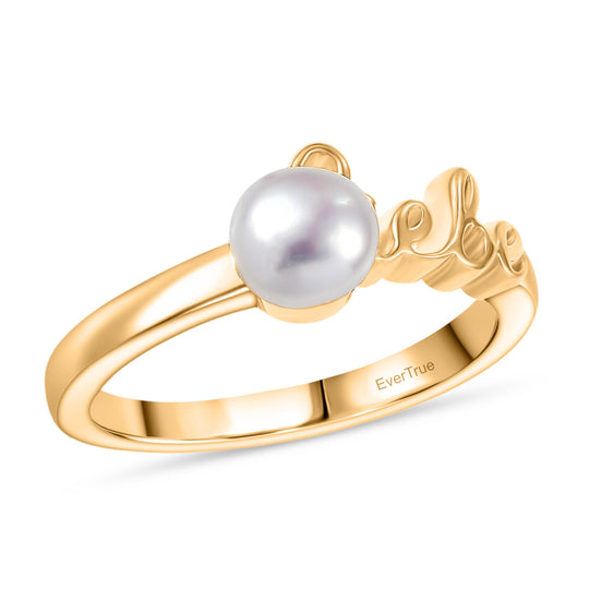 EverTrue Süßwasser Perle (5-5,5mm) Ring, Messing mit Gelbgold E-Beschichtung