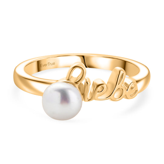 EverTrue Süßwasser Perle (5-5,5mm) Ring, Messing mit Gelbgold E-Beschichtung
