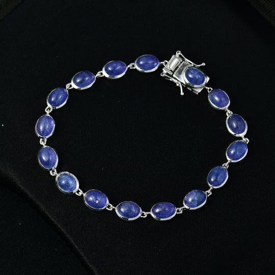 D'Joy AA Tansanit Armband ca. 19 cm 925 Silber rhodiniert ca. 25,65 ct.