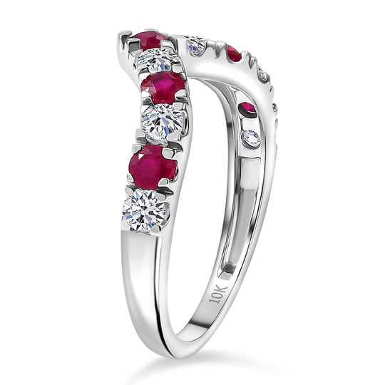 Luxuriant - AAA Natürlicher Mosambik-Rubin, Lab Grown Diamant AGI zertifiziert Ring 417 Gold (Größe 16.50) ca. 1.40 ct