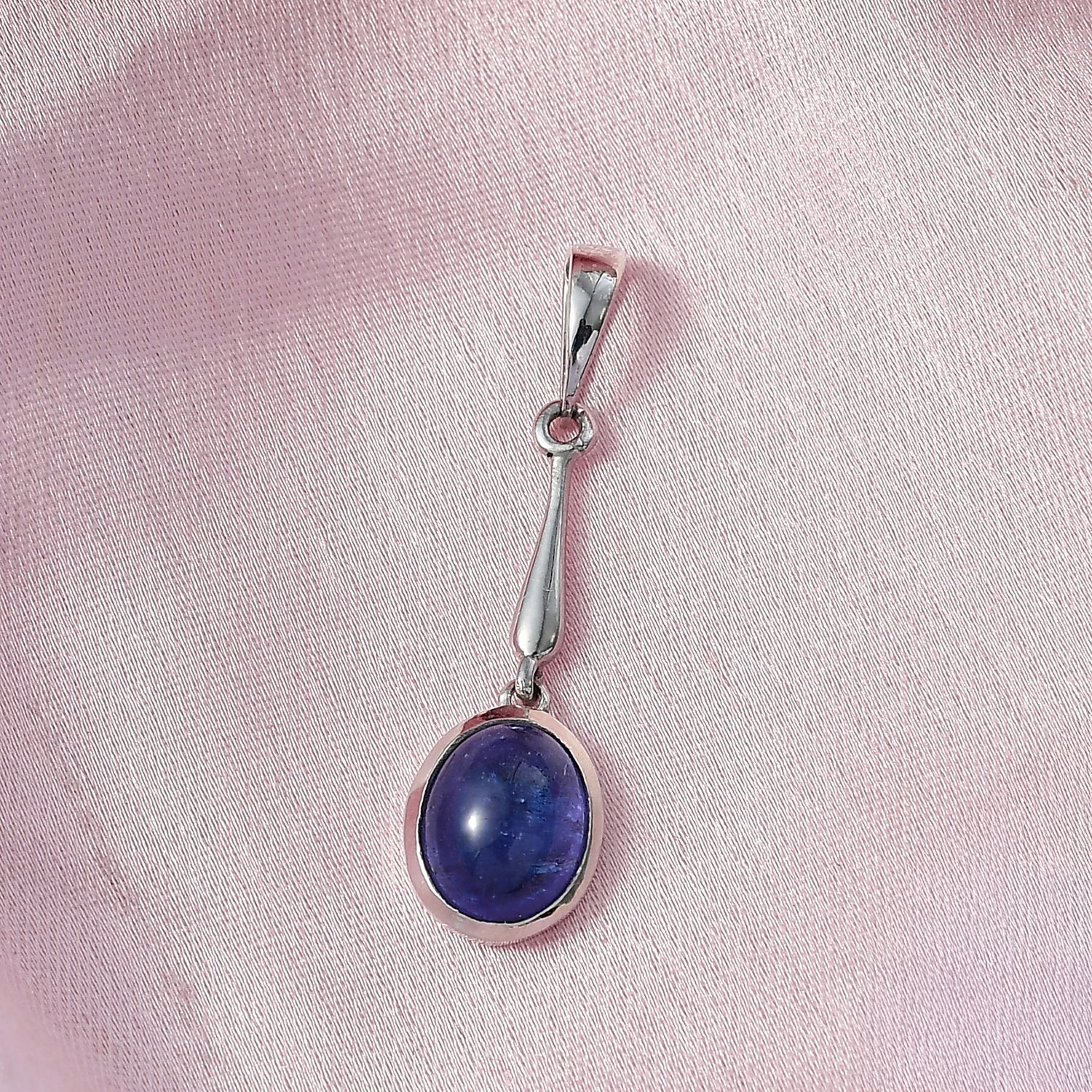 D'Joy AA Tansanit Solitär Anhänger, 925 Silber rhodiniert - 2,27 ct.