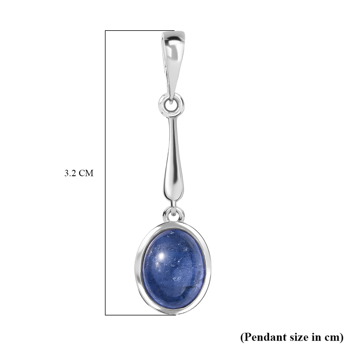 D'Joy AA Tansanit Solitär Anhänger, 925 Silber rhodiniert - 2,27 ct.