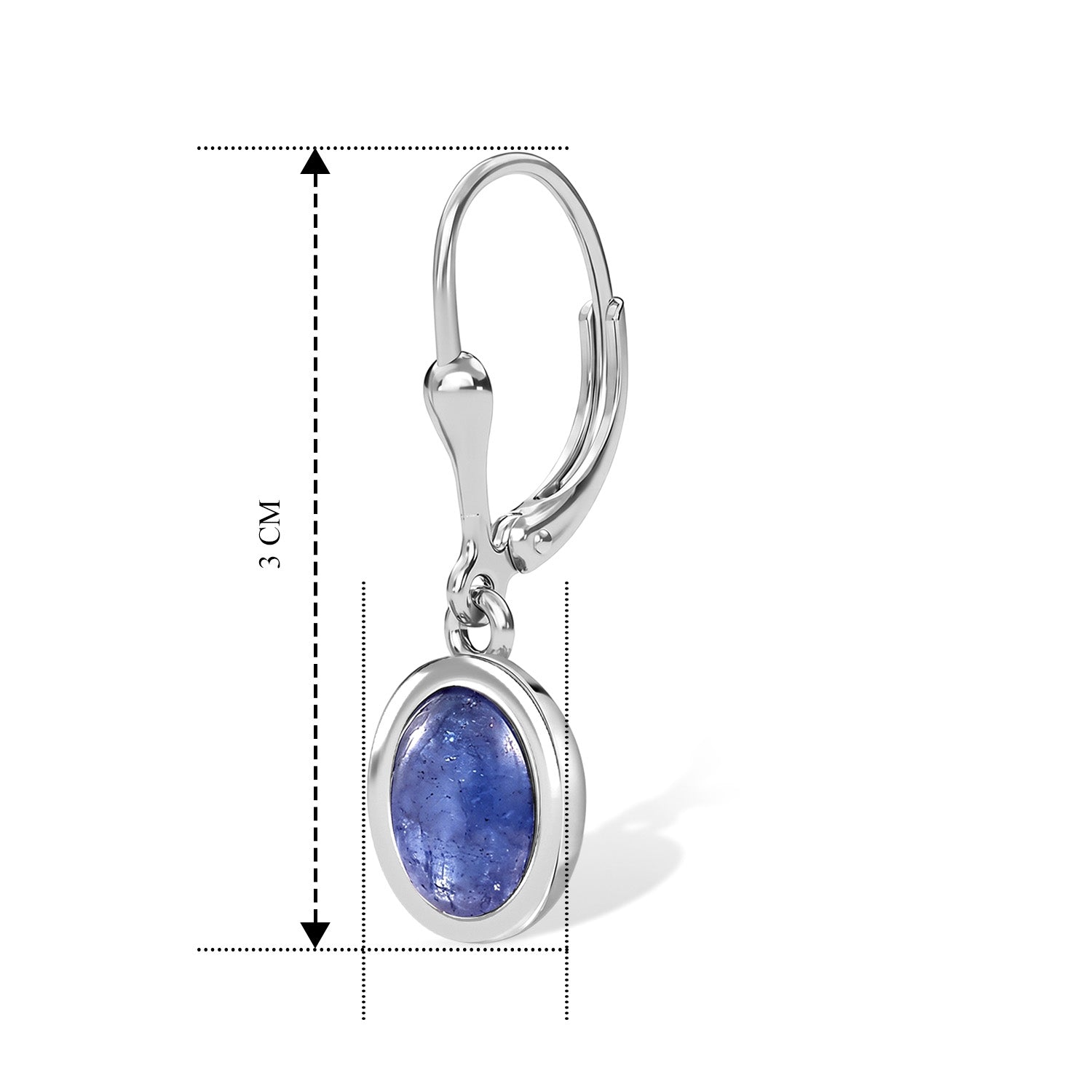 D'Joy AA Tansanit Solitär Ohrringe, 925 Silber rhodiniert - 3,41 ct.