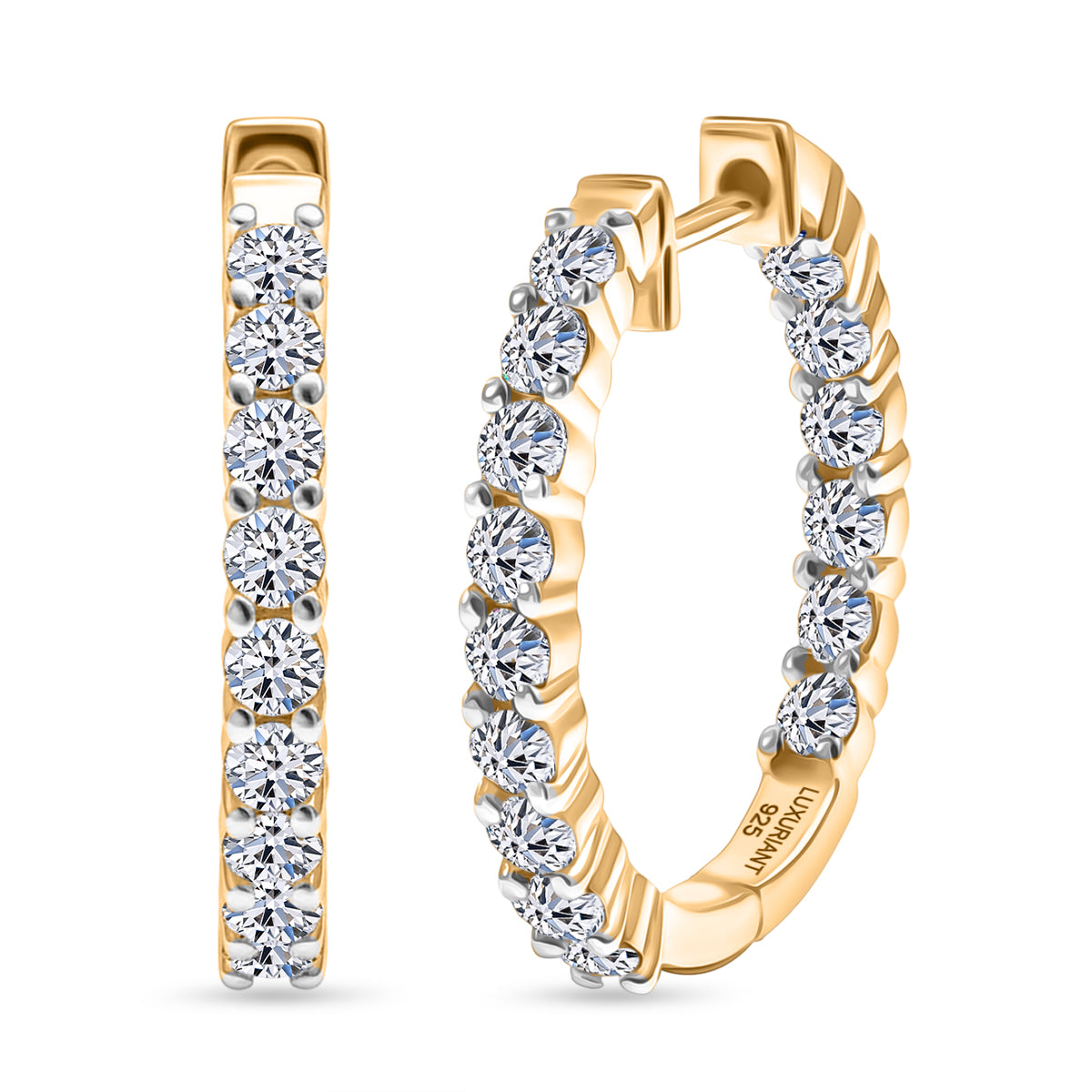 LUXURIANT DIAMOND - Lab Grown Diamant SI-GH Ohrringe 925 Silber 750 Gelbgold Vermeil ca. 2,00 ct.