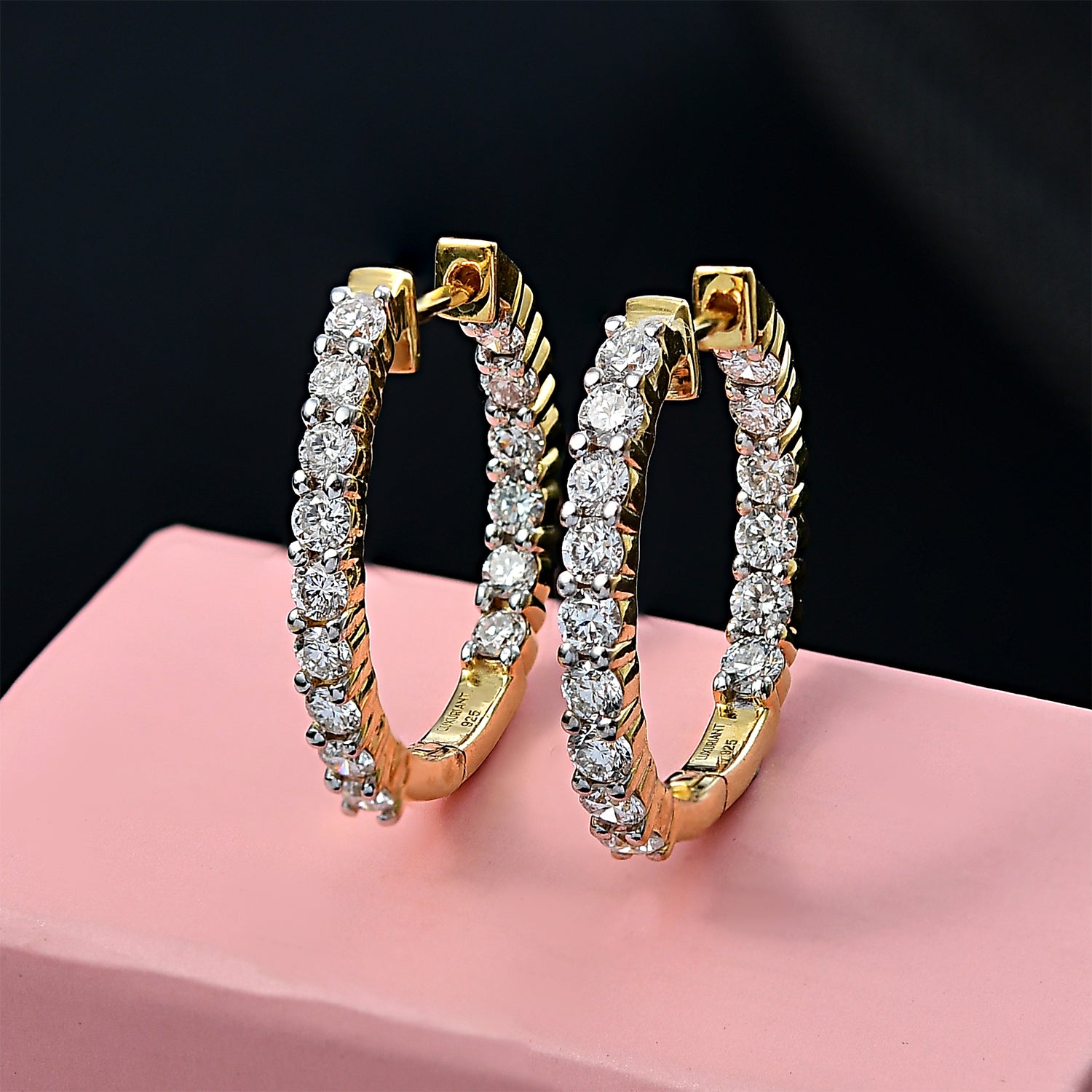 LUXURIANT DIAMOND - Lab Grown Diamant SI-GH Ohrringe 925 Silber 750 Gelbgold Vermeil ca. 2,00 ct.