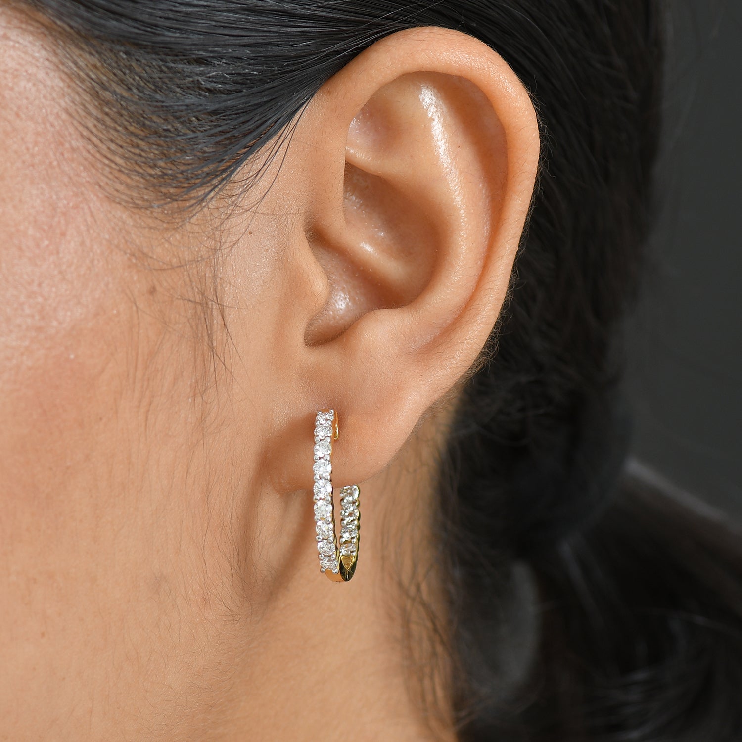 LUXURIANT DIAMOND - Lab Grown Diamant SI-GH Ohrringe 925 Silber 750 Gelbgold Vermeil ca. 2,00 ct.