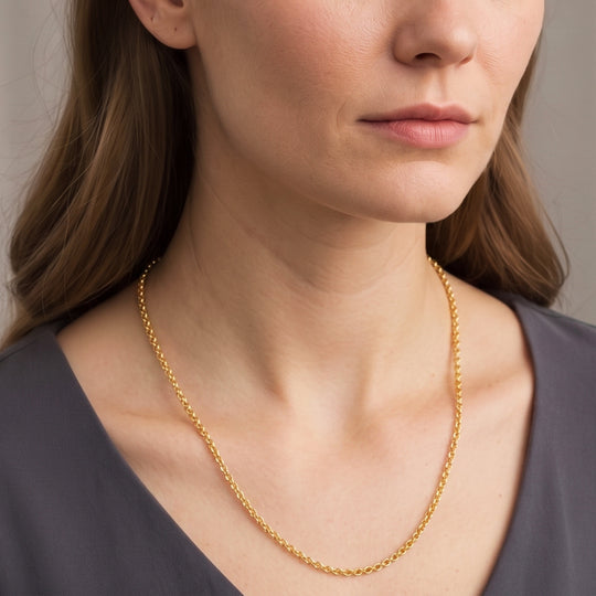 Erbskette in 965 Gelbgold, 45cm - 3,80 Gramm