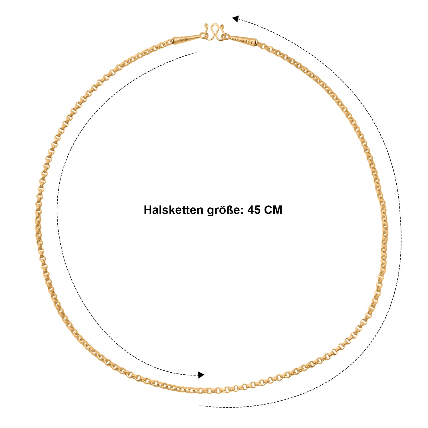 Erbskette in 965 Gelbgold, 45cm - 3,80 Gramm