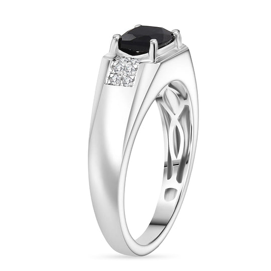 LUXORO AAA Indicolite, Weißer Diamant AGI zertifiziert Ring 417 Gold (Größe 18.00) ca. 1.47 ct