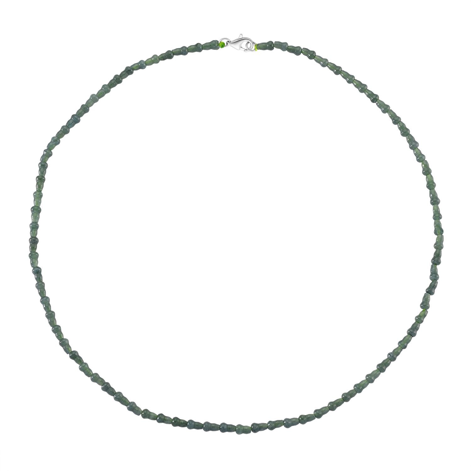ALLE ERSTE MAL - EXTREM SELTEN D'Joy AAA Natürlicher Type-A Olmek Jadeit Halskette ca. 50 cm 925 Silber rhodiniert ca. 58.00 ct