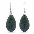 D'Joy Natürlicher Olmek Jadeit Verlangtes Blatt Ohrringe 925 Silber rhodiniert ca. 20.00 ct