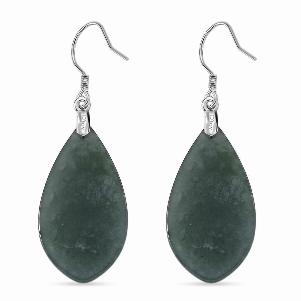 D'Joy Natürlicher Olmek Jadeit Verlangtes Blatt Ohrringe 925 Silber rhodiniert ca. 20.00 ct