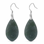 D'Joy Natürlicher Olmek Jadeit Verlangtes Blatt Ohrringe 925 Silber rhodiniert ca. 20.00 ct