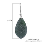 D'Joy Natürlicher Olmek Jadeit Verlangtes Blatt Ohrringe 925 Silber rhodiniert ca. 20.00 ct