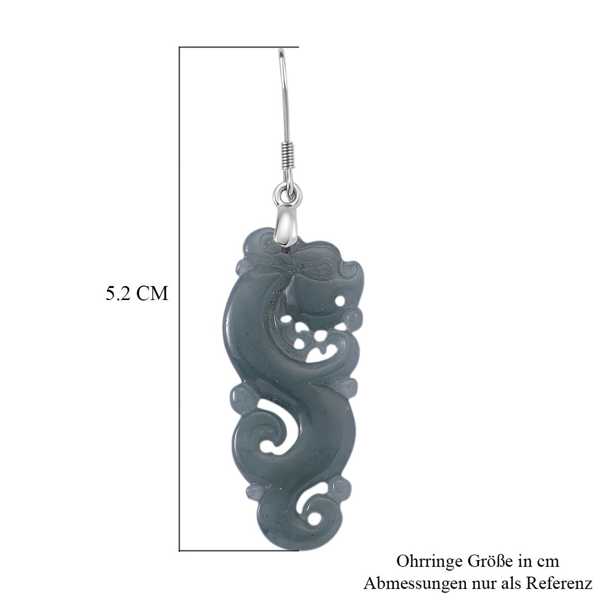 D'Joy Natürlicher Olmek Jadeit Ohrringe 925 Silber rhodiniert ca. 20.00 ct