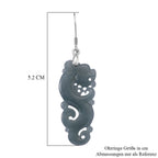 D'Joy Natürlicher Olmek Jadeit Ohrringe 925 Silber rhodiniert ca. 20.00 ct