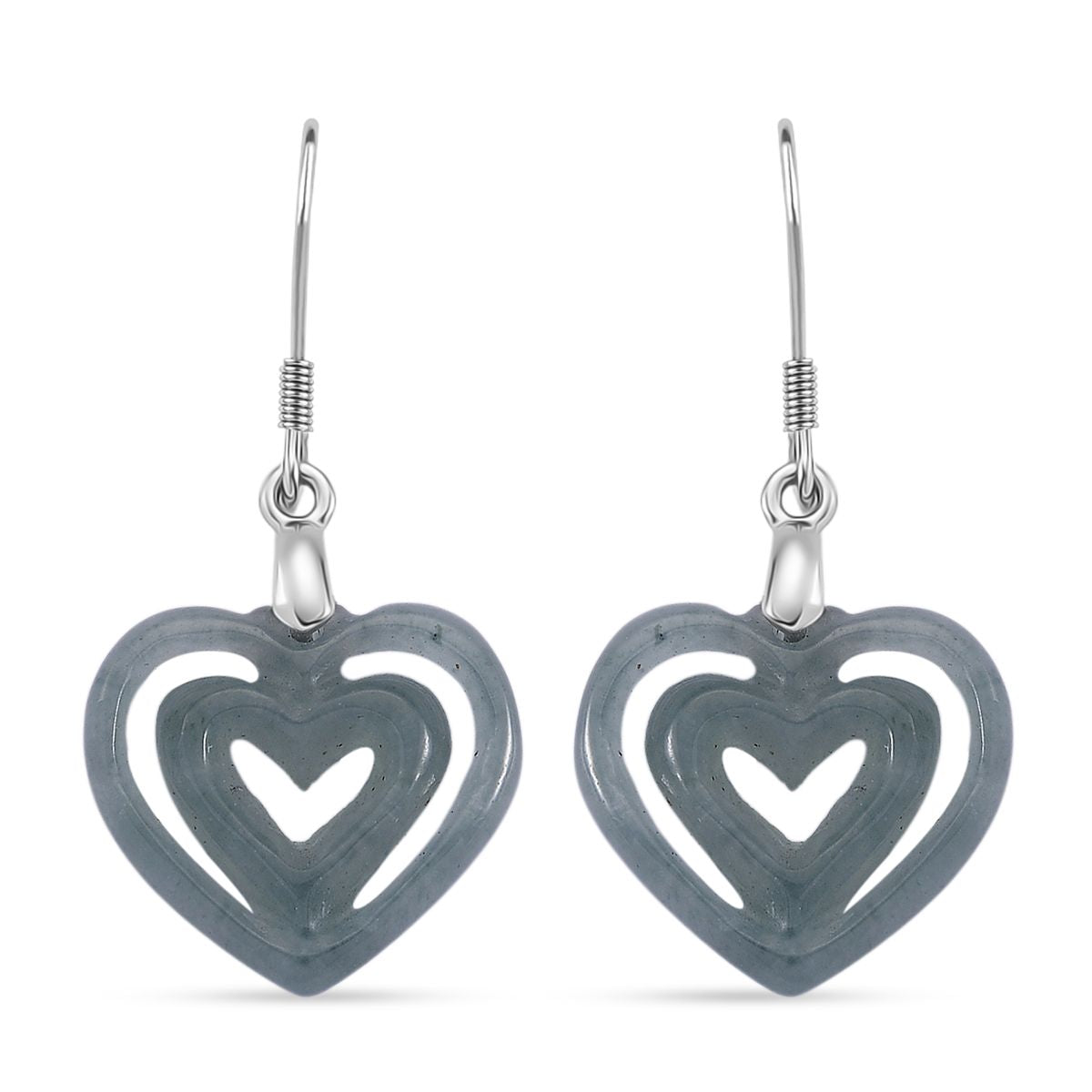 D'Joy Natürlicher Olmek Jadeit Ohrringe 925 Silber rhodiniert ca. 7.00 ct