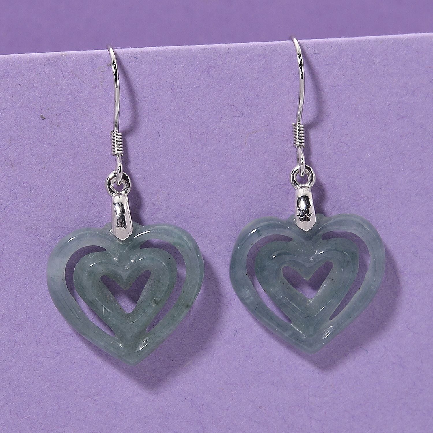 D'Joy Natürlicher Olmek Jadeit Ohrringe 925 Silber rhodiniert ca. 7.00 ct
