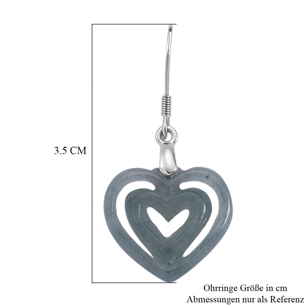 D'Joy Natürlicher Olmek Jadeit Ohrringe 925 Silber rhodiniert ca. 7.00 ct