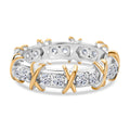 LUXURIANT DIAMOND - Lab Grown Diamant VS-EF SGL zertifiziert Ring 925 Silber Rhodiniert und 750 Gelbgold Vermeil (Größe 17.00) ca. 1.00 ct