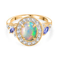 D'Joy natürlicher, äthiopischer Welo Opal, Tansanit und Zirkon Ring - 2,15 ct.