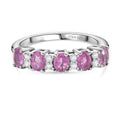 D'Joy Ilakaka Rosa Saphir (Fissure gefüllt), Weißer Zirkon Ring 925 Silber rhodiniert (Größe 17.00) ca. 1,62 ct