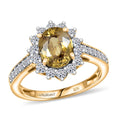 LUXURIANT DIAMOND - AAA Goldener Zirkon, Lab Grown Diamant Ring 417 Gold (Größe 17.00) ca. 3,43 ct
