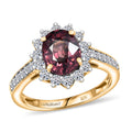 LUXURIANT DIAMOND - AAA Himbeer Zirkon, Lab Grown Diamant Ring 417 Gold (Größe 18.00) ca. 3,43 ct