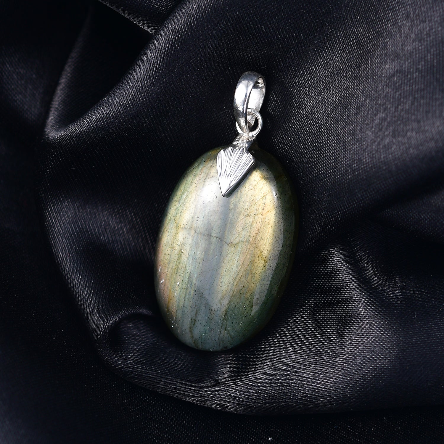 Feuer Labradorit Anhänger 925 Silber ca. 35.12 ct
