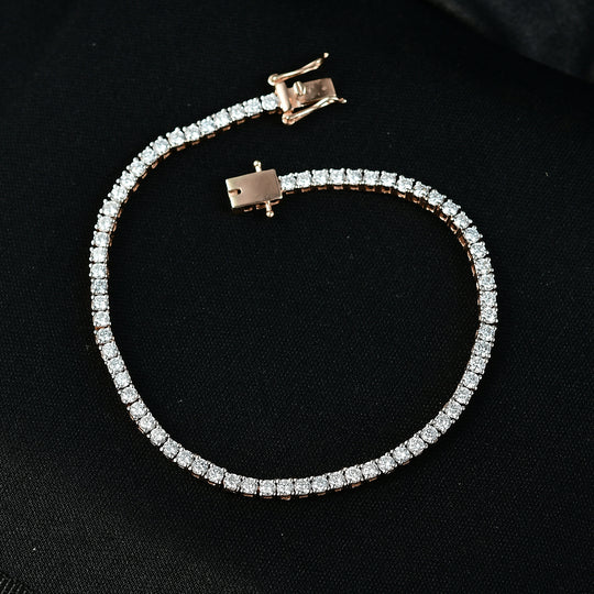 LUXURIANT DIAMOND - Lab Grown Diamant VS-EF SGL zertifiziert Armband ca. 19 cm 925 Silber 750 Gelbgold Vermeil ca. 4,00 ct.