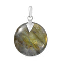 Feuer Labradorit Anhänger 925 Silber ca. 35.20 ct