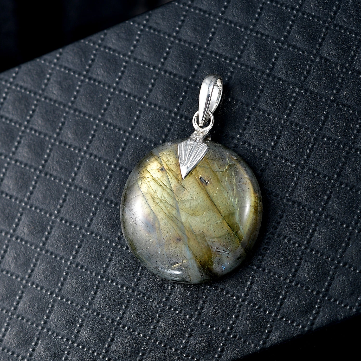 Feuer Labradorit Anhänger 925 Silber ca. 35.20 ct