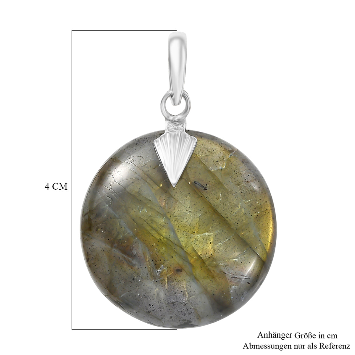 Feuer Labradorit Anhänger 925 Silber ca. 35.20 ct