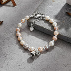Mehrfarbige Süßwasser Perle Armband ca. 15.25 cm + 5 cm Extender, Nickelfreies Messing Silberfarben