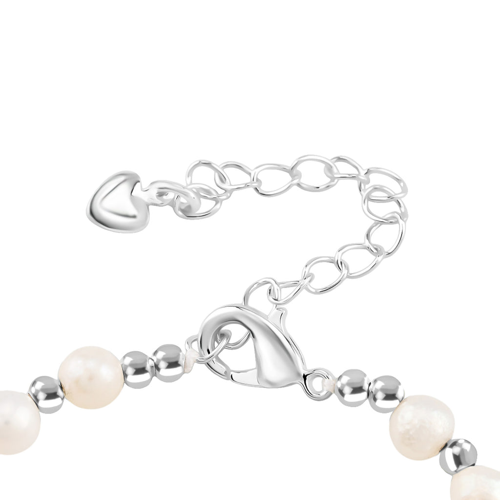 Mehrfarbige Süßwasser Perle Armband ca. 15.25 cm + 5 cm Extender, Nickelfreies Messing Silberfarben