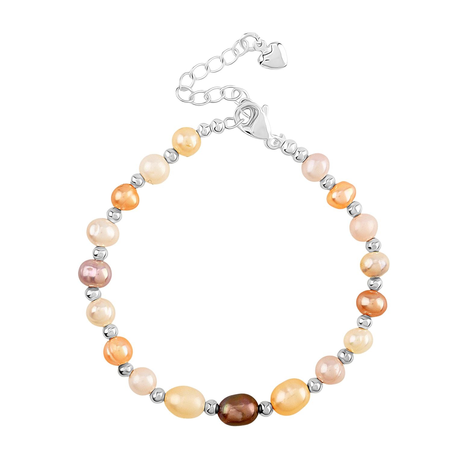 Mehrfarbige Süßwasser Perle Armband ca. 15.25 cm + 3.5 cm Extender, Nickelfreies Messing