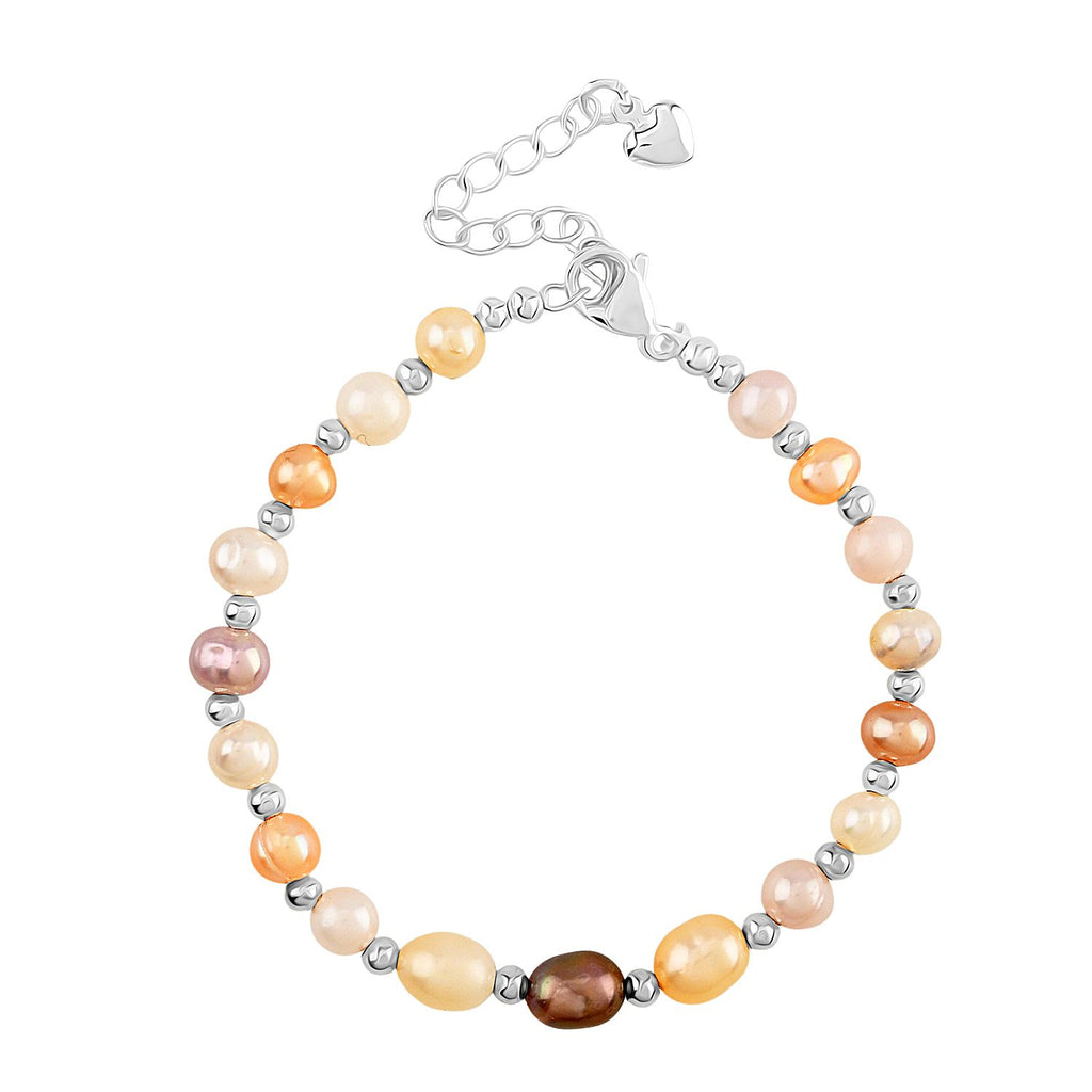 Mehrfarbige Süßwasser Perle Armband ca. 15.25 cm + 3.5 cm Extender, Nickelfreies Messing