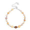 Mehrfarbige Süßwasser Perle Armband ca. 15.25 cm + 3.5 cm Extender, Nickelfreies Messing